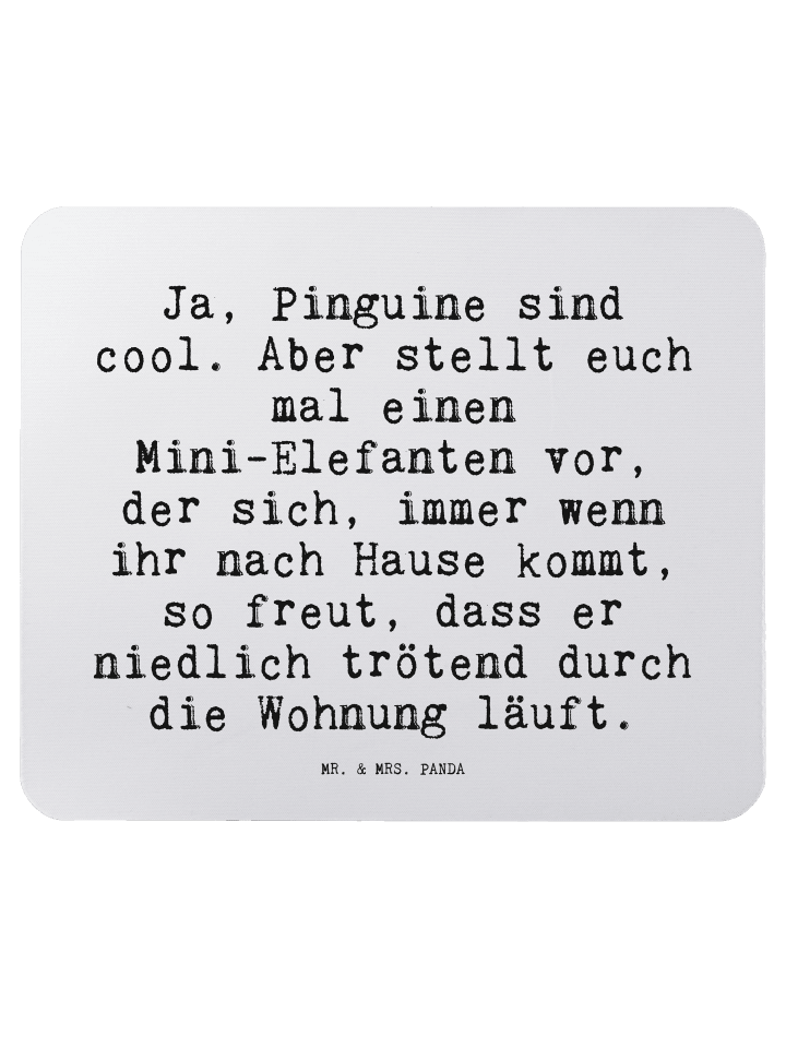 Maus-Pad Ja, Pinguine sind cool.... mit Spruch in Aquarellblau