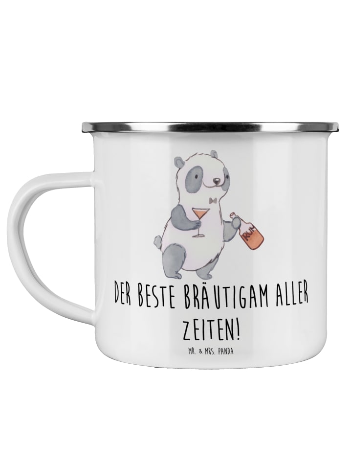 Becher Bester Bräutigam mit Spruch in Weiß