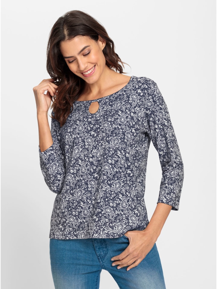 Shirt in marine-bedruckt
