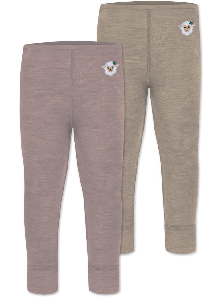 2er Pack Baby Merino Hose Tutira in Rosa/Beige