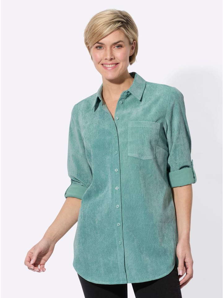 Longbluse in salbei
