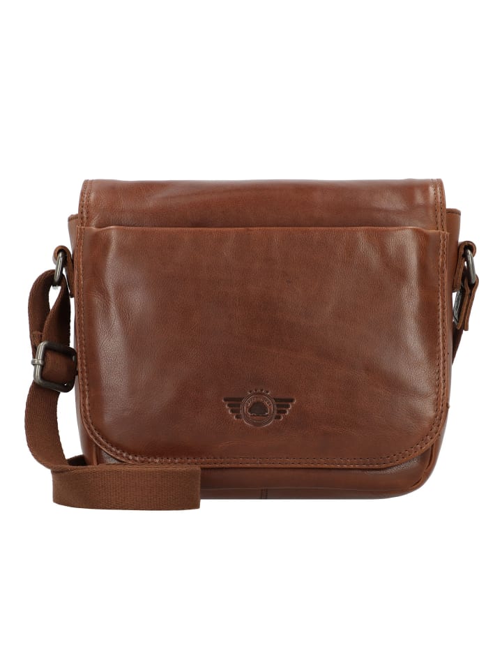 Vintage Umhängetasche Leder 26 cm natur