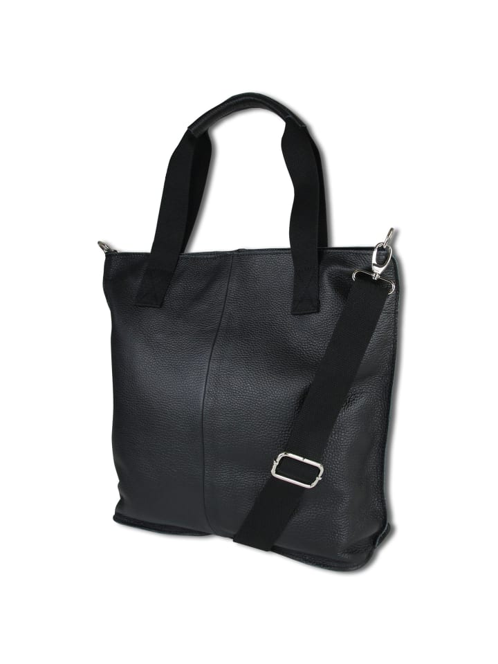 Toscanto Schultertasche, Shopper Leder schwarz ca. 44cm