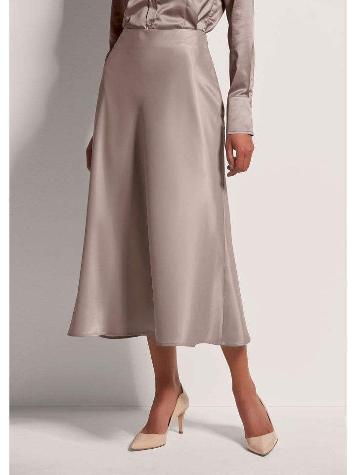 Midi Satinrock für elegante Anlässe in mauve