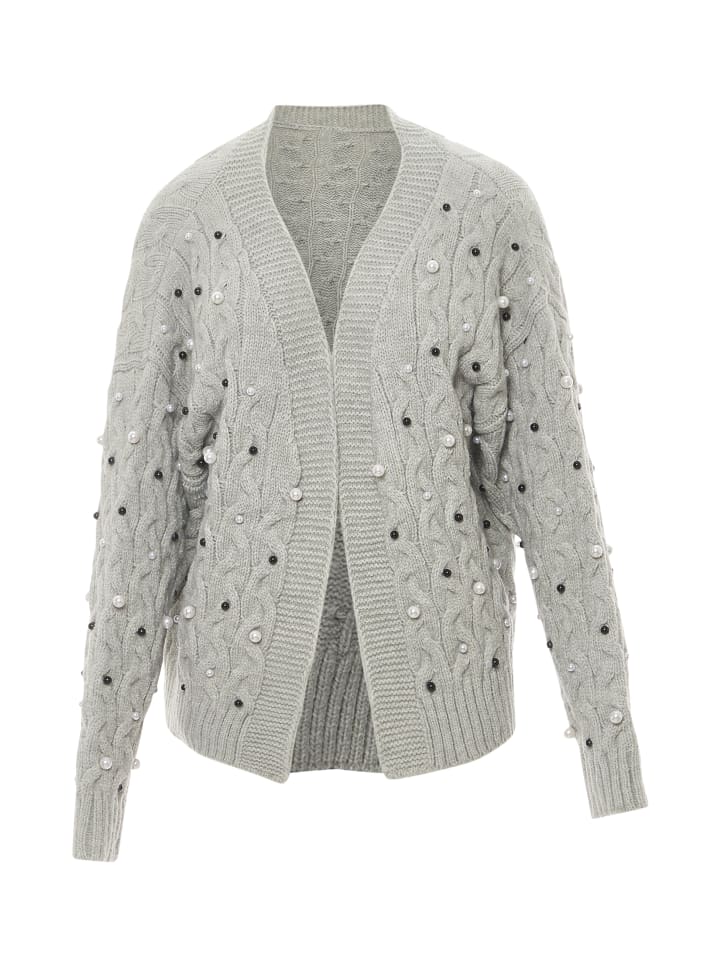 Damen Strickjacke in HELLGRAU MELANGE