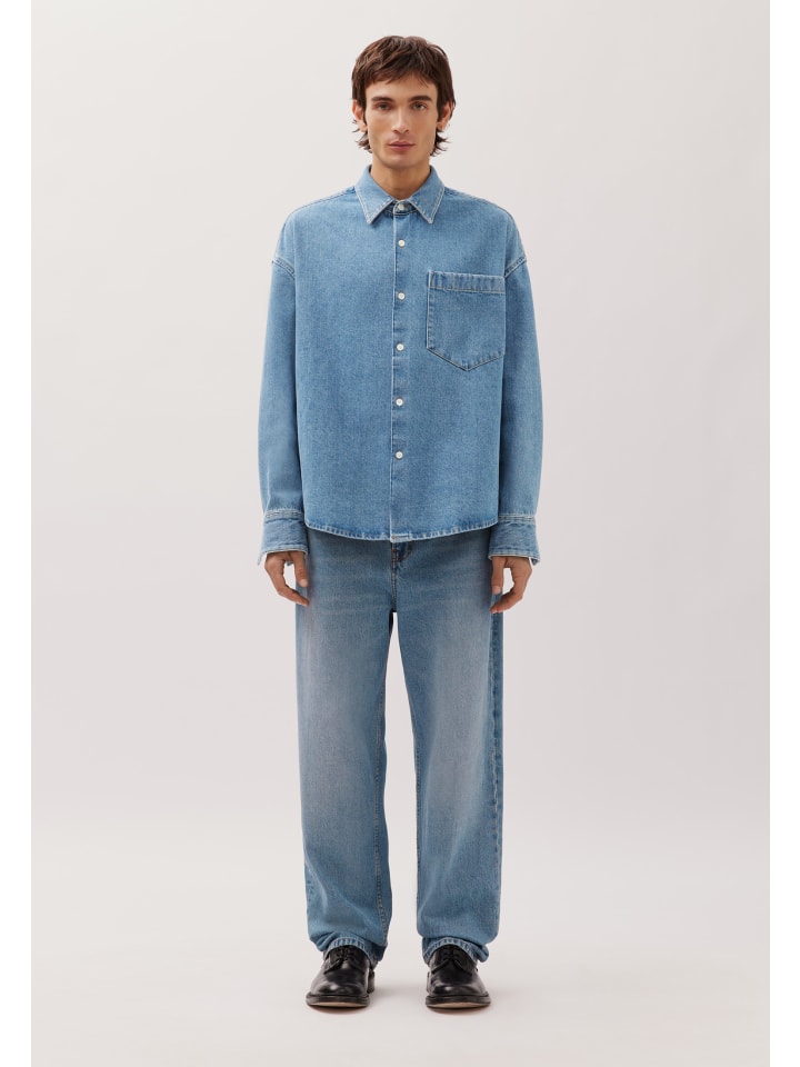 Fashion-Hemd Oversized in Dunkelblau