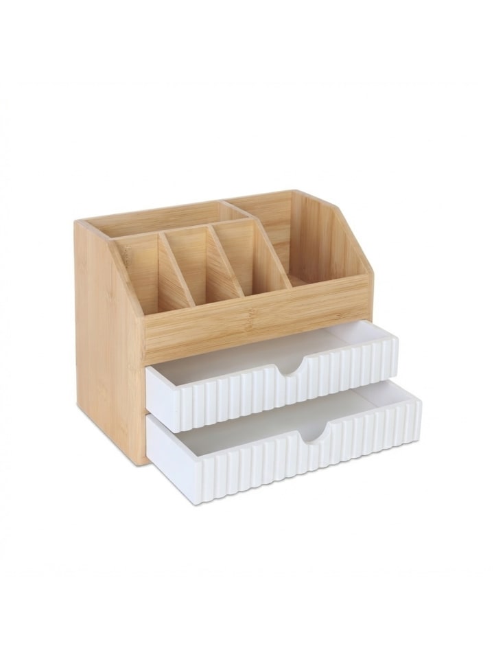 Schreibtisch Organizer in Natur/Weiß - (B)24 x (H)19 x (T)14 cm