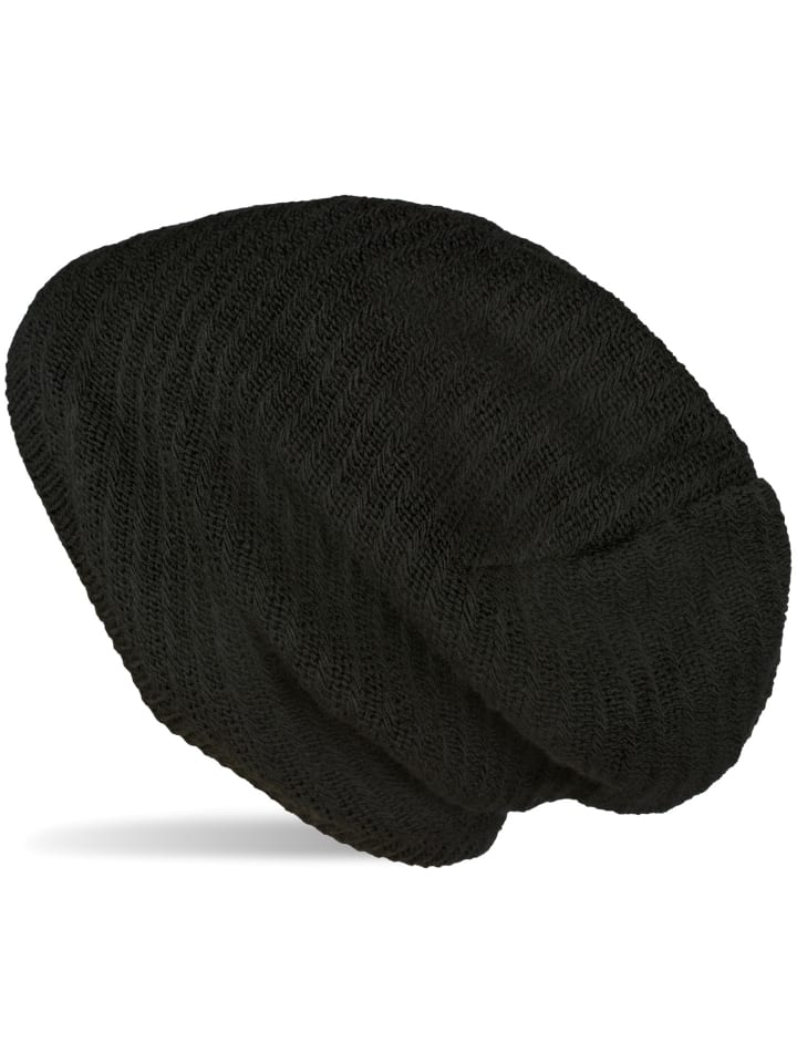 Strick Beanie Mütze in Schwarz