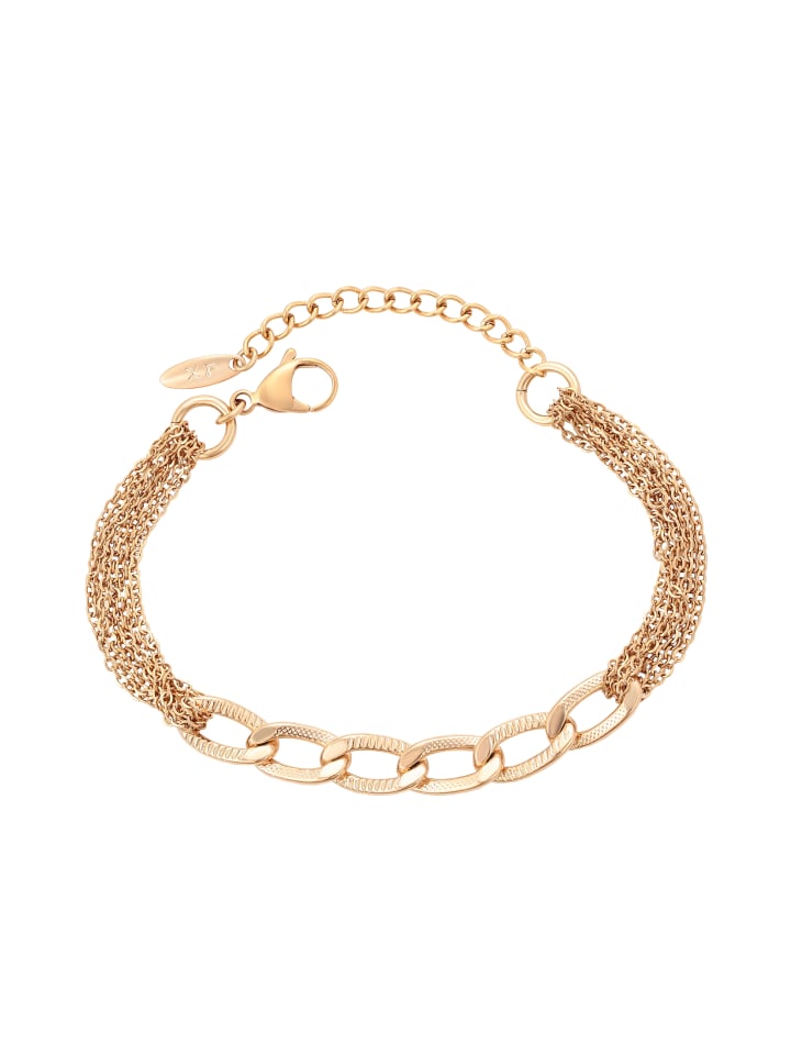 Women Multi Chain Bracelet in Rose Gold