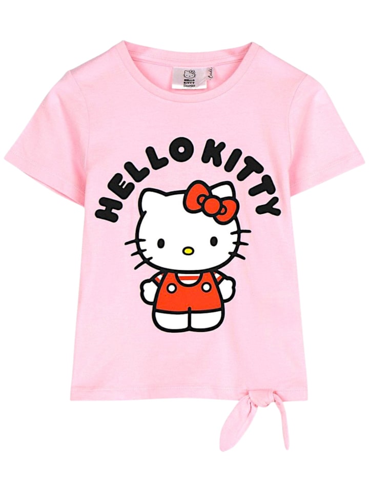 T-Shirt Hello Kitty mit Knoten in Rosa