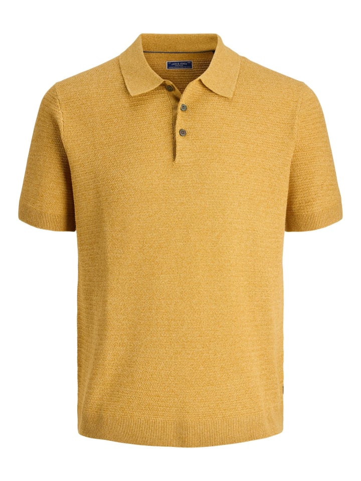 Gestricktes Polo in Sahara Sun