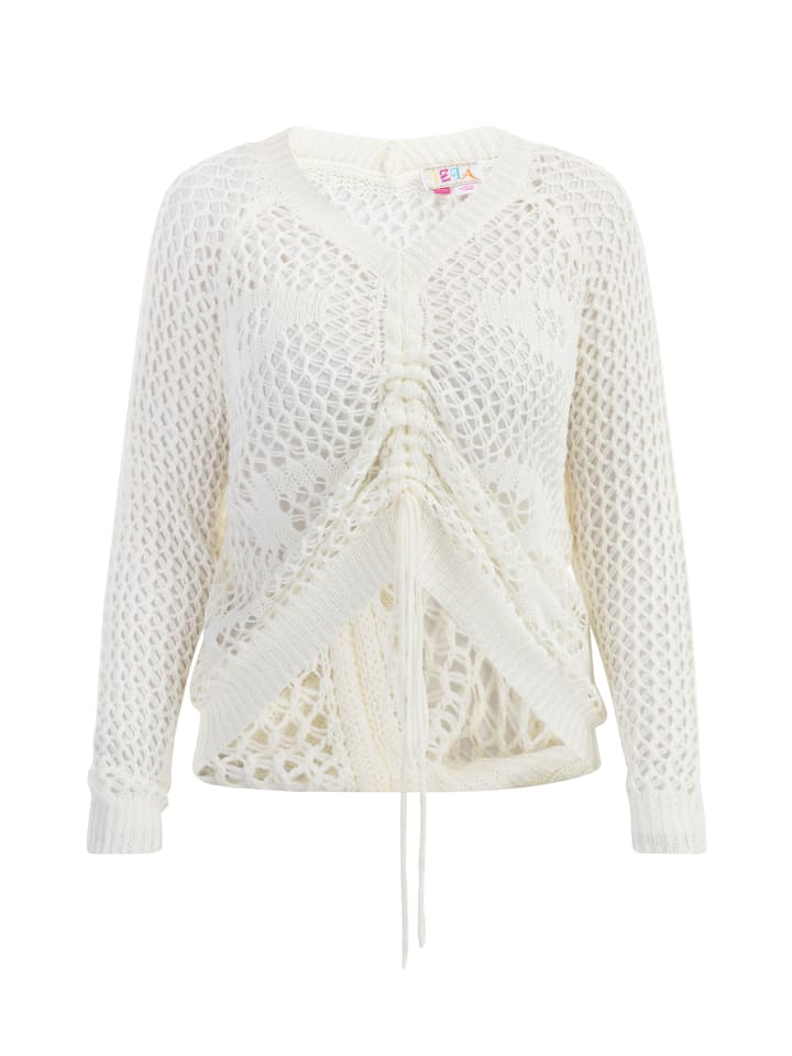 Damen Strickpullover in Wollweiss
