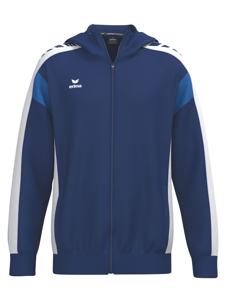 Herren Trainingsjacke mit Kapuze in new navy/weiss