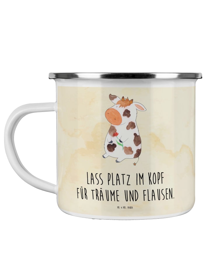 Becher Kuh mit Spruch in Vintage