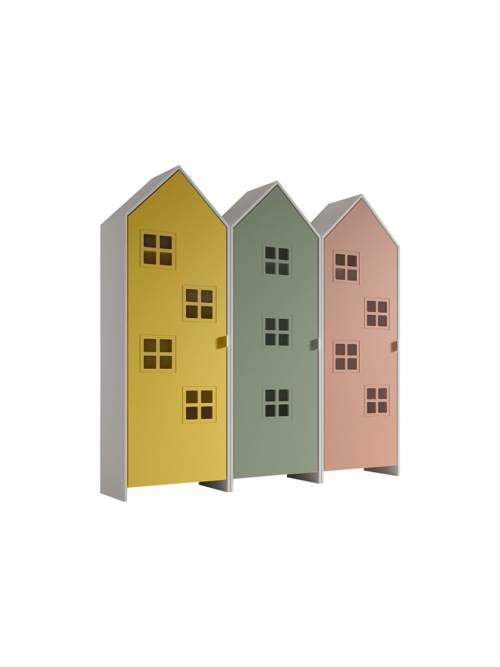 REGALSCHRANK Set Kania 173x37x171 MDF+Holzwerkstoff Weiß /Bunt