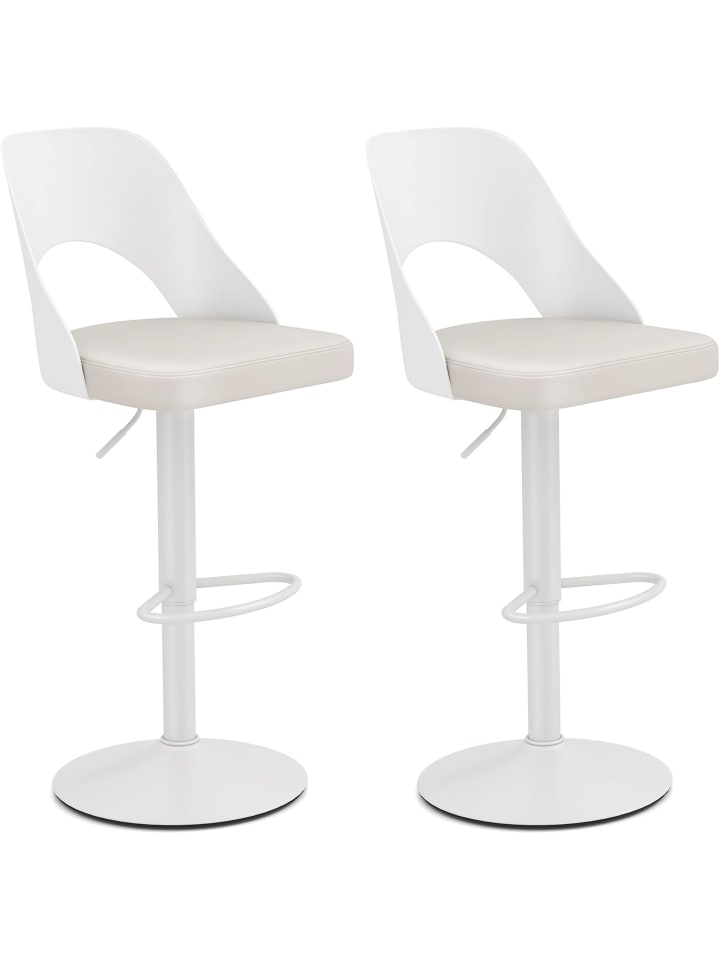 Barhocker 2er Set in Weiß
