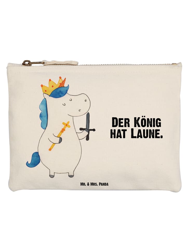 Pouch Einhorn König mit Schwert mit Spruch in Weiß