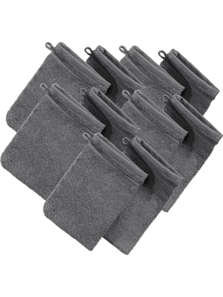 Frottier Waschhandschuh 10er-Pack Heidelberg in anthrazit
