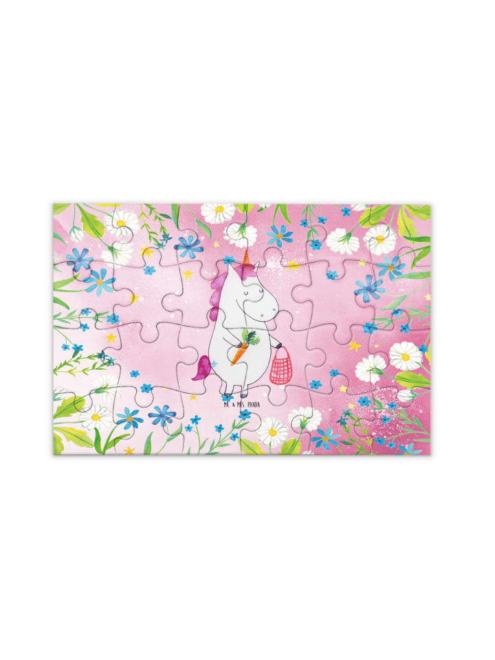 Puzzle Einhorn Gemüse ohne Spruch in Rot Pastell