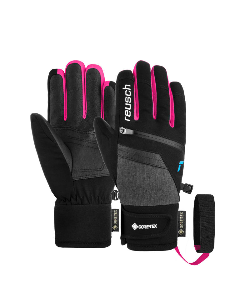 Fingerhandschuhe Travis Junior in 7771 blck/blck melang/pink glo
