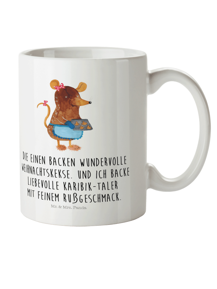 Tasse Maus Kekse mit Spruch in Weiß