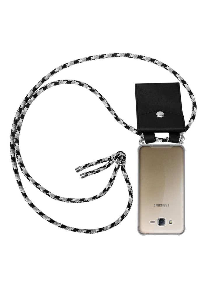 Handykette für Samsung Galaxy J7 2015 Hülle in SCHWARZ CAMOUFLAGE
