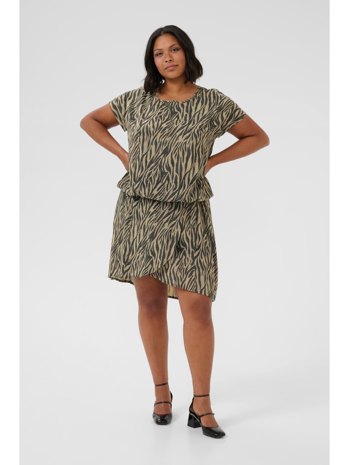 Bluse kurzarm KCmaren Regular fit in Feather Gray / Black Animal