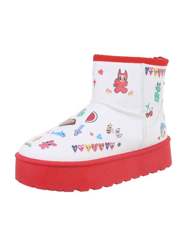 Stiefelette in Rot und Weiß