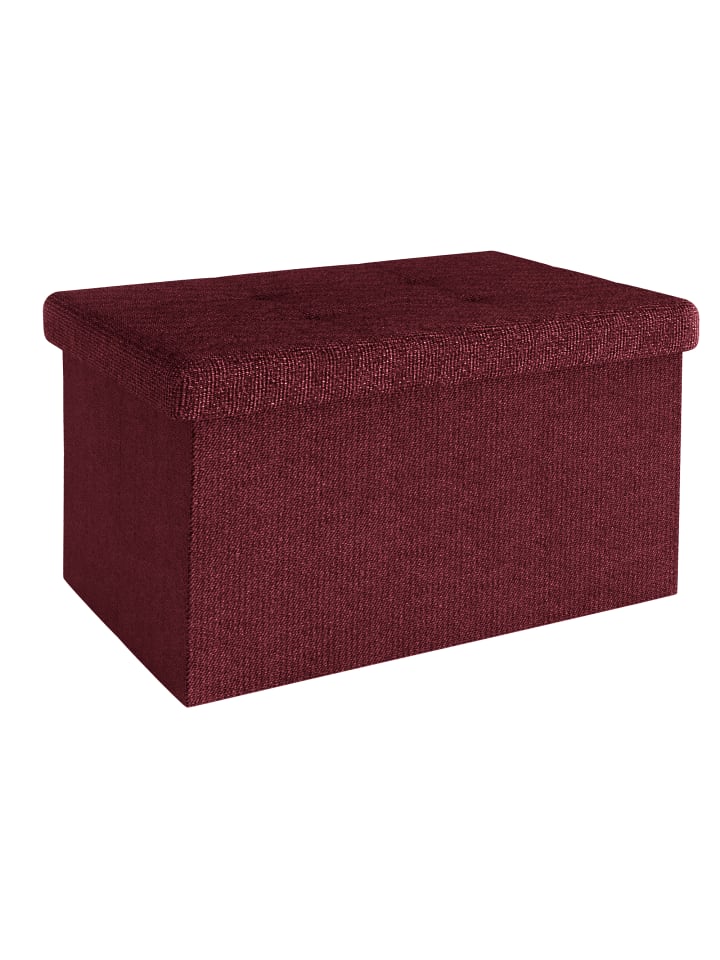 Faltbare Sitzbank 49x30x30 cm in KIRSCH ROT