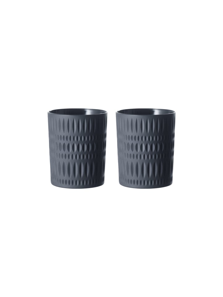 2er Set Becher Ethno in Schwarz 304 ml