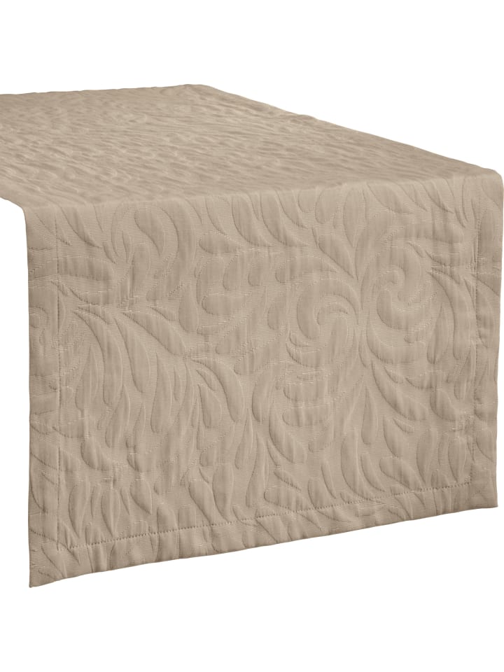 Jacquard, Baumwollmischung Tischläufer Cadiz in sand