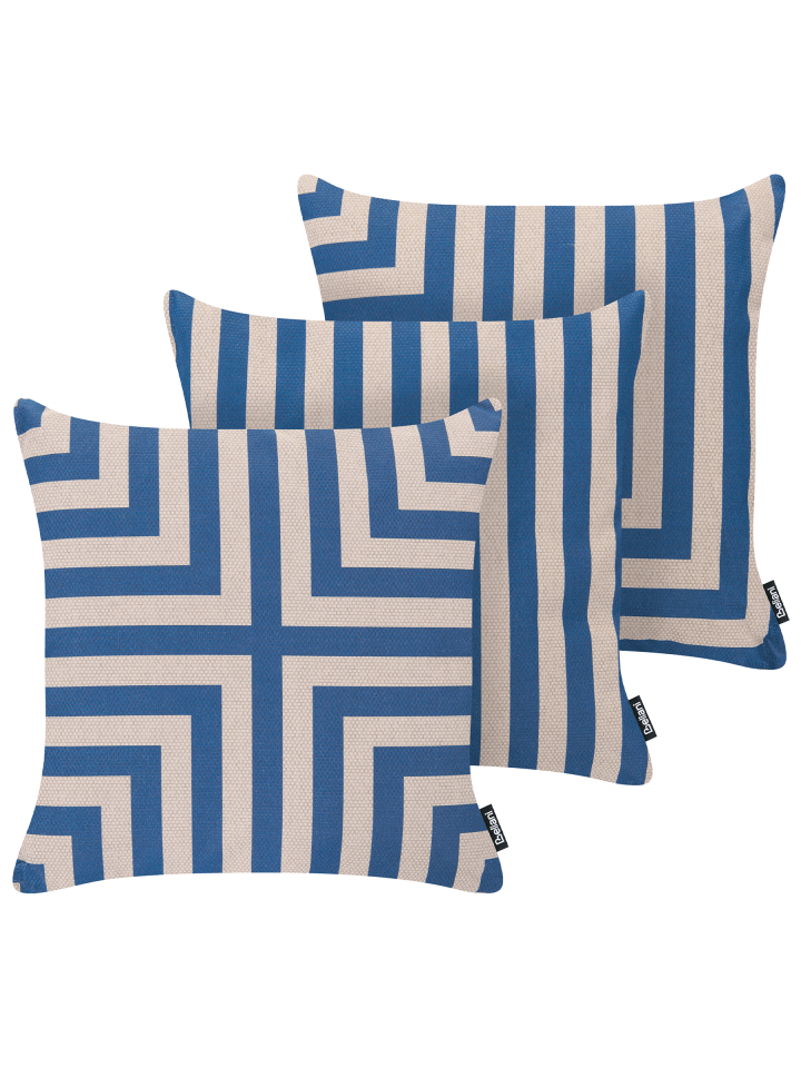 3er-Set Gartenkissen APIOS in Beige/Blau