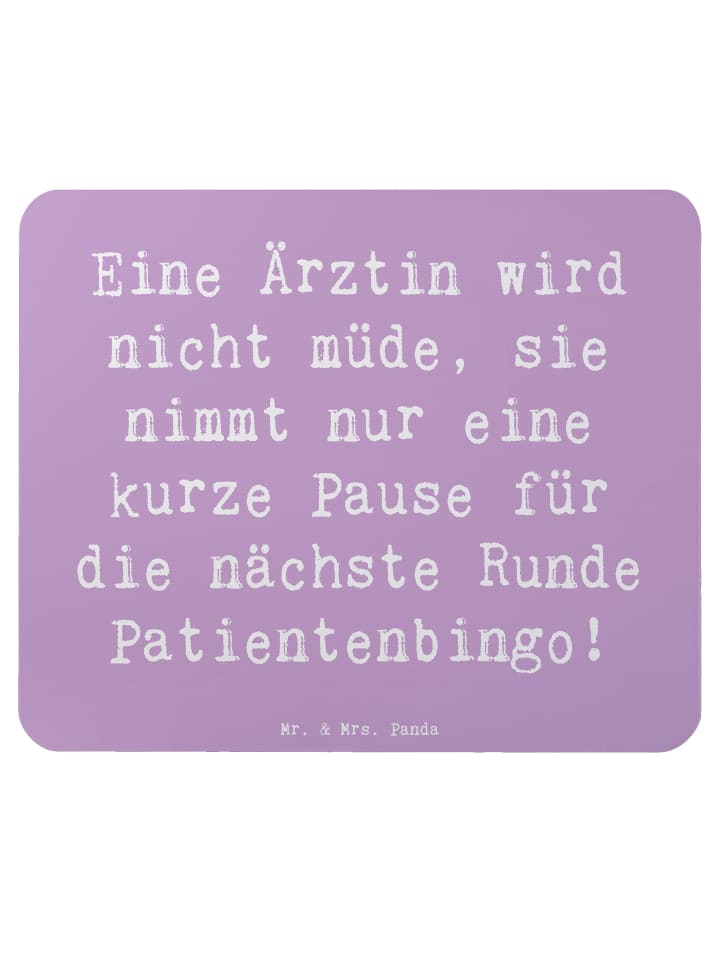 Mauspad Spruch Ärztin Pause mit Spruch in Lavendeltraum