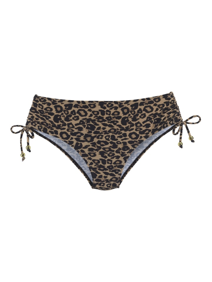 Bikini-Hose in schwarz nougat bedruckt