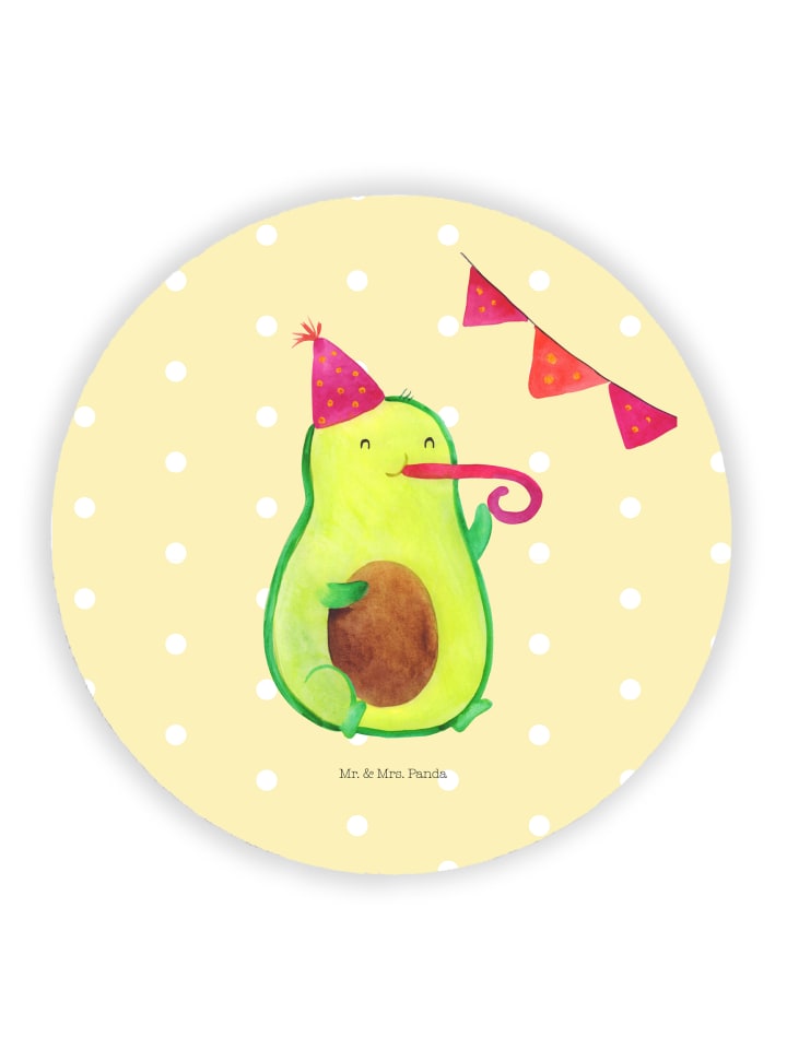 Kühlschrankmagnet Avocado Party Zeit ohne Spruch in Gelb Pastell