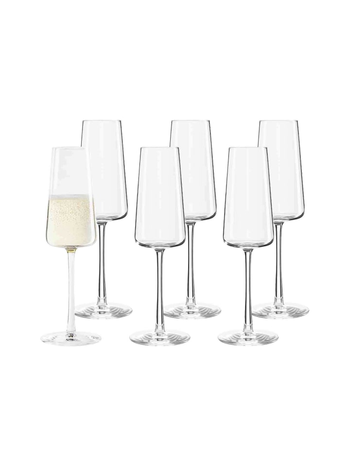 6er Set Champagnergläser Power in 240 ml in transparent