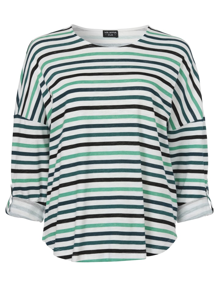 Pullover Modisches Langarmshirt mit überschnittenen Schultern in schwarz multicolor
