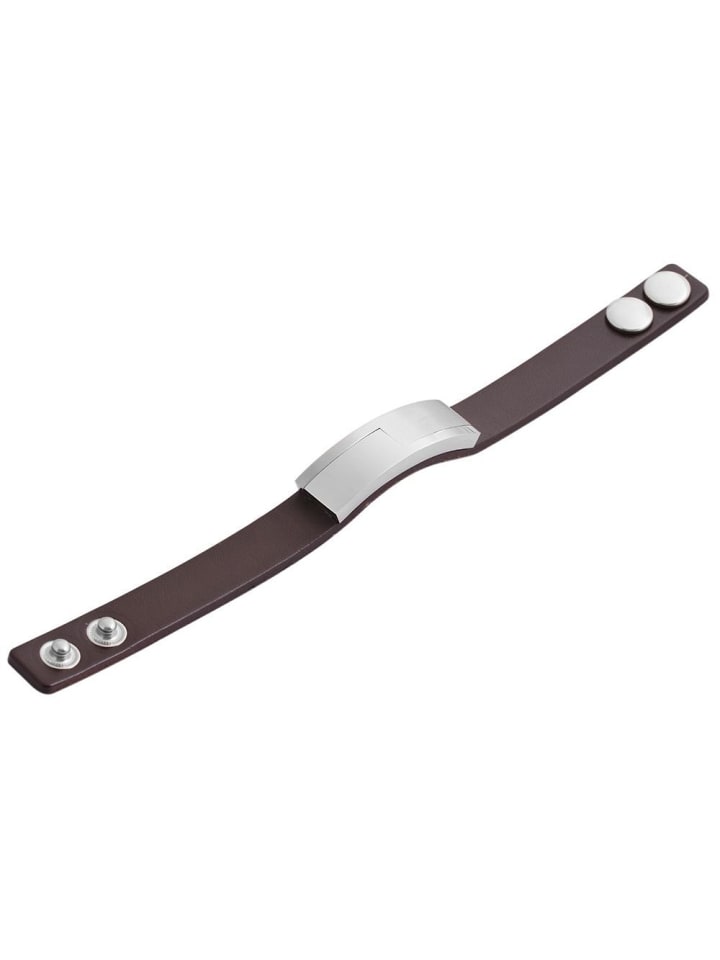 Unisex Armband aus Leder 23 cm in braun