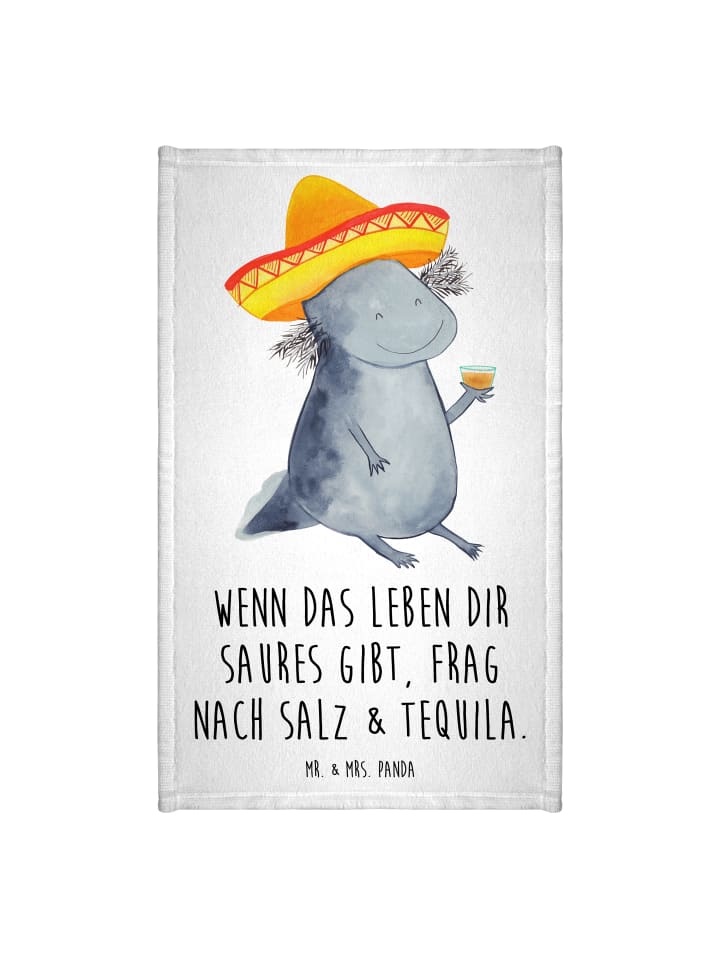 Handtuch Axolotl Tequila mit Spruch in Weiß