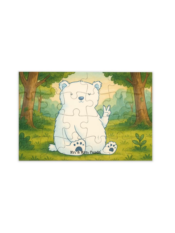 Puzzle Eisbär Faul Design ohne Spruch in Weiß