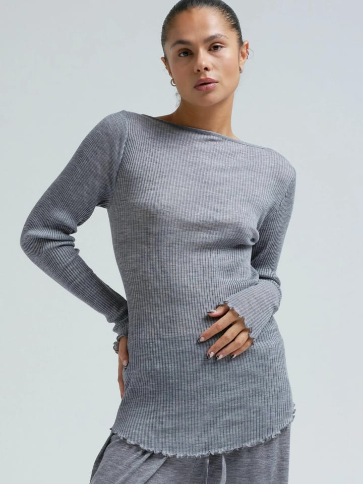 T-shirt Elegante in Grey Melange