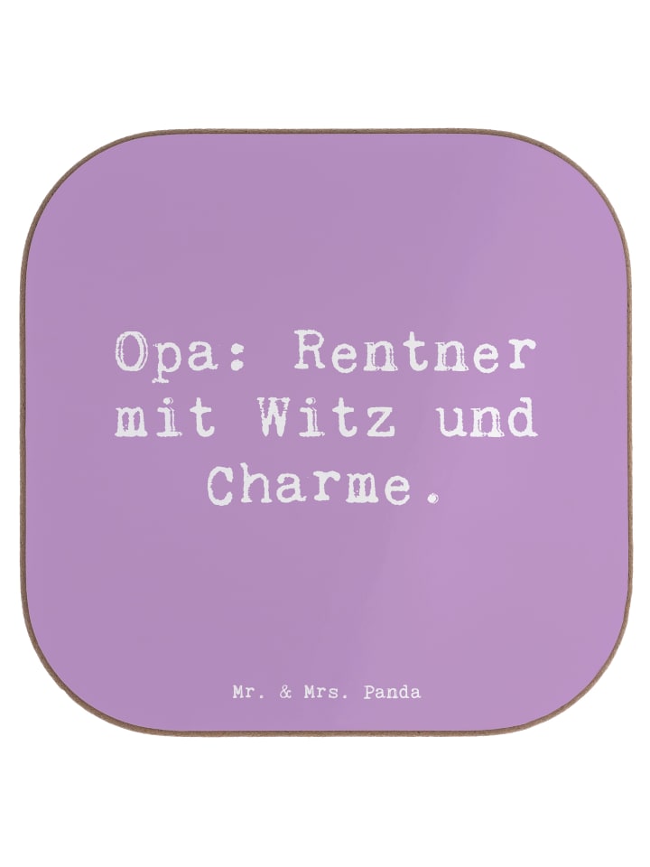 gläseruntersetzer Spruch Opa Rentner mit Spruch in Lavendeltraum