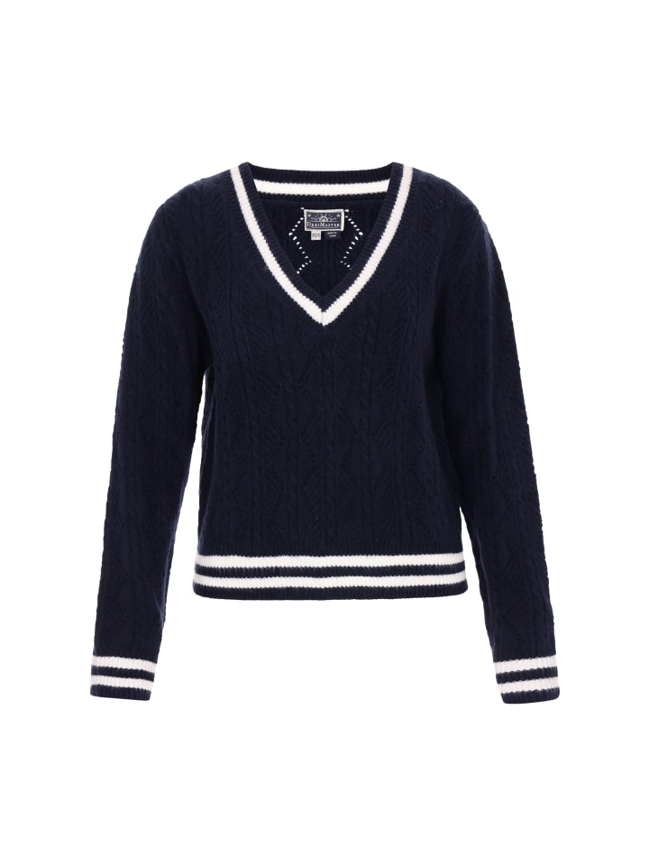 Women Sweater in navy offwhite