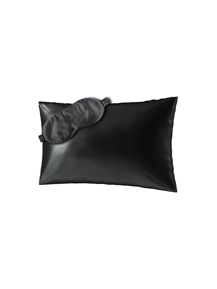 BEAUTY SLEEP SET (60X40) Seidenkissenbezug + Maske in schwarz