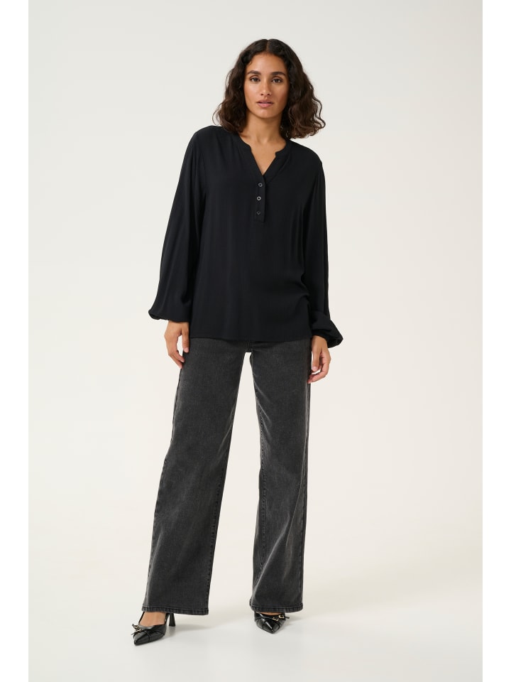 Bluse langarm KAmathilde Loose fit in Black Deep