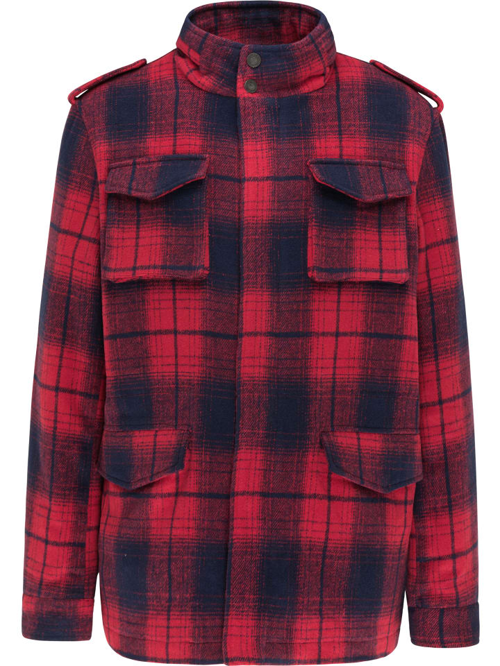 Herren Karierte Jacke in Rot Marine