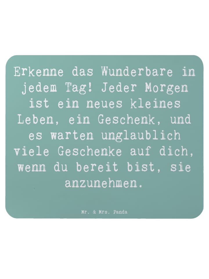 Mouse Pad Spruch Erleuchtung im Alltag mit Spruch in Meeresbrise