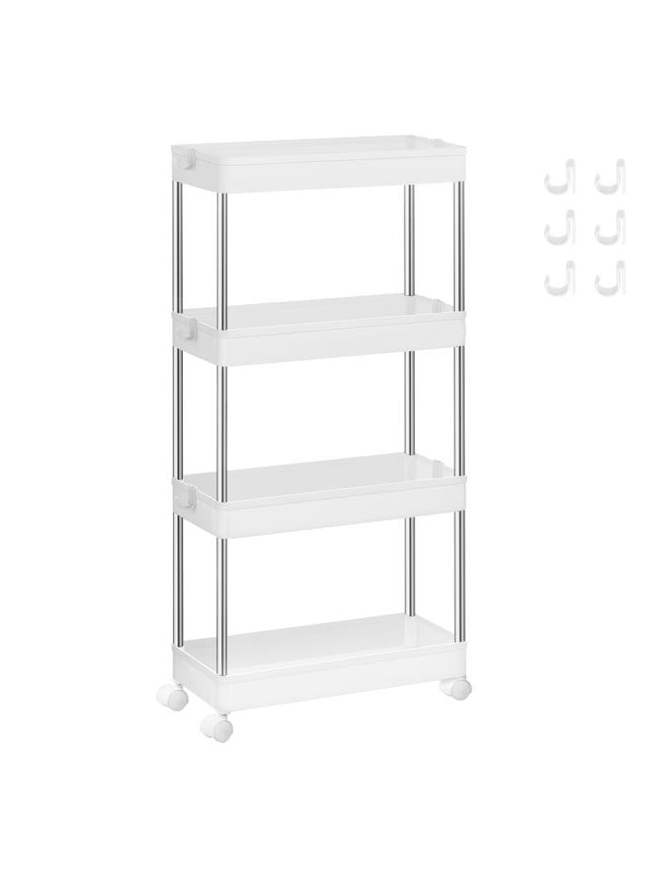 Beistellwagen Benco in Weiß - (B)14.4 x (H)86 x (T)42 cm