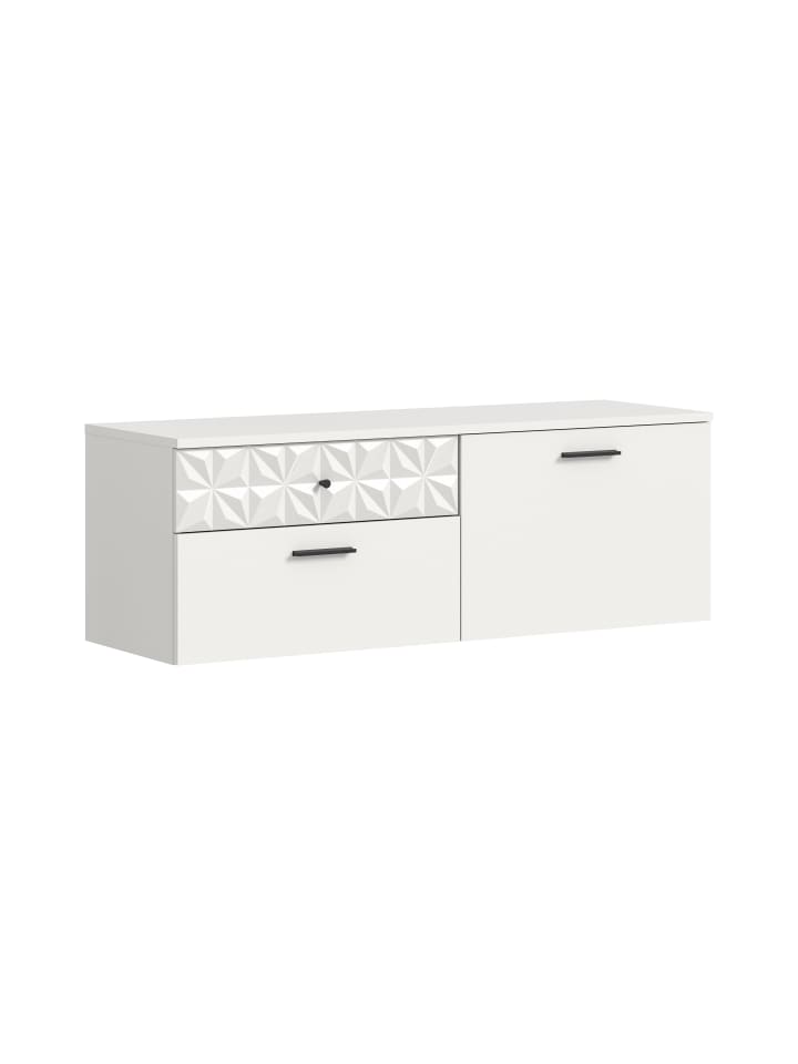 Schuhschrank (B/H/T 110,2x38x35 cm) in weiß