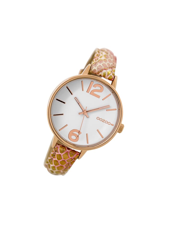 Analog-Armbanduhr Oozoo Timepieces pink, gold mittel (ca. 38mm)